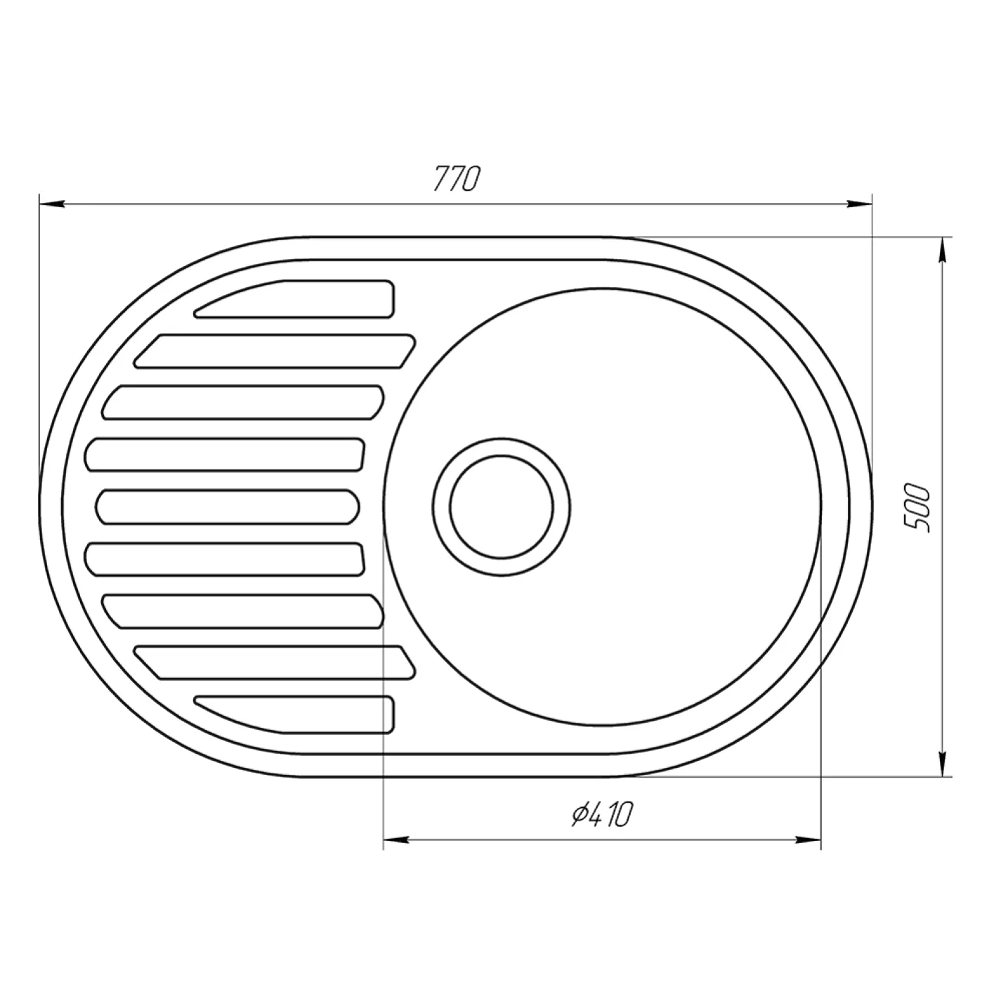 Гранітна мийка Globus Lux OHARA 770х500-А0002, чорний - Фото 3